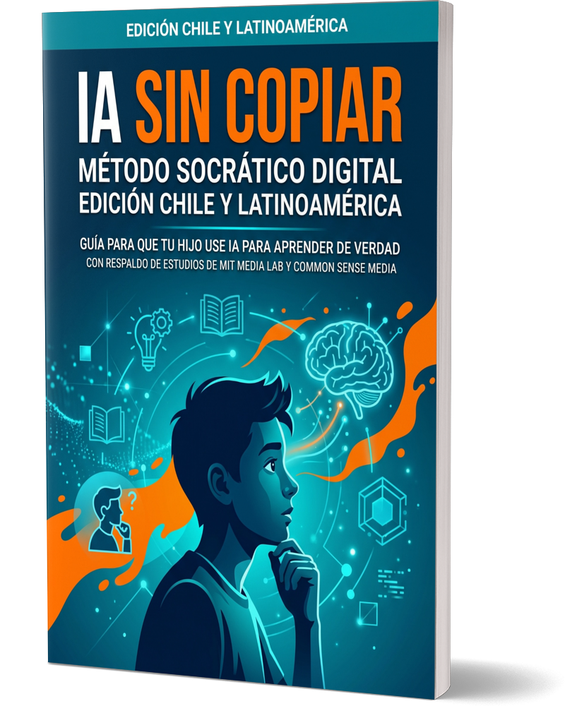 Portada de la guía IA Sin Copiar: Método Socrático Digital, edición Chile y Latinoamérica